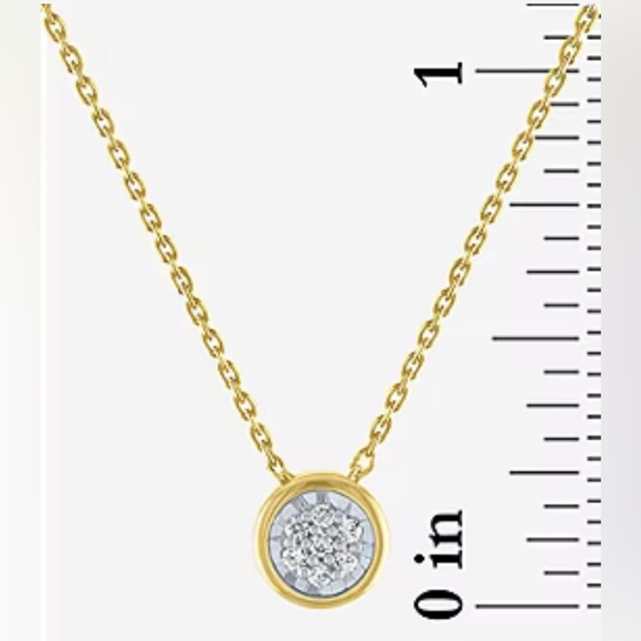 Two piece diamond accent bar necklace set in 14K gold over silver. New. - Picture 6 of 9